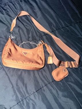 Prada Nylon Crossbody Shoulder Bag with Coin Pouch